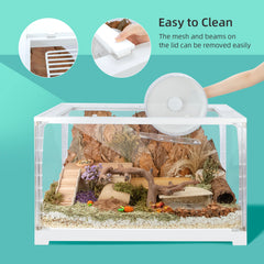 Niteangel艾特疊疊樂玻璃倉鼠籠子可疊加金絲熊亞克力