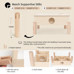 Niteangel艾特 倉鼠多居室侏儒小窩熊躲避屋迷宮多格木製玩具用品