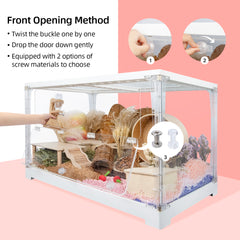 Niteangel艾特疊疊樂玻璃倉鼠籠子可疊加金絲熊亞克力