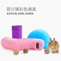 Niteangel艾特 荷蘭豬可伸縮彩色通道寵物小兔子隧道玩具用品管道