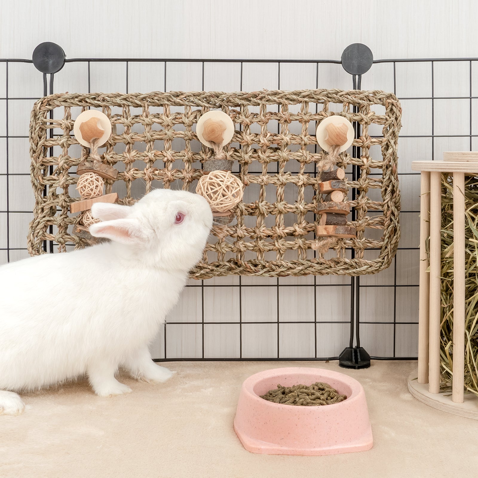 Niteangel艾特 兔子龍貓荷蘭豬籠內防護草墊蘋果木安全啃咬玩具