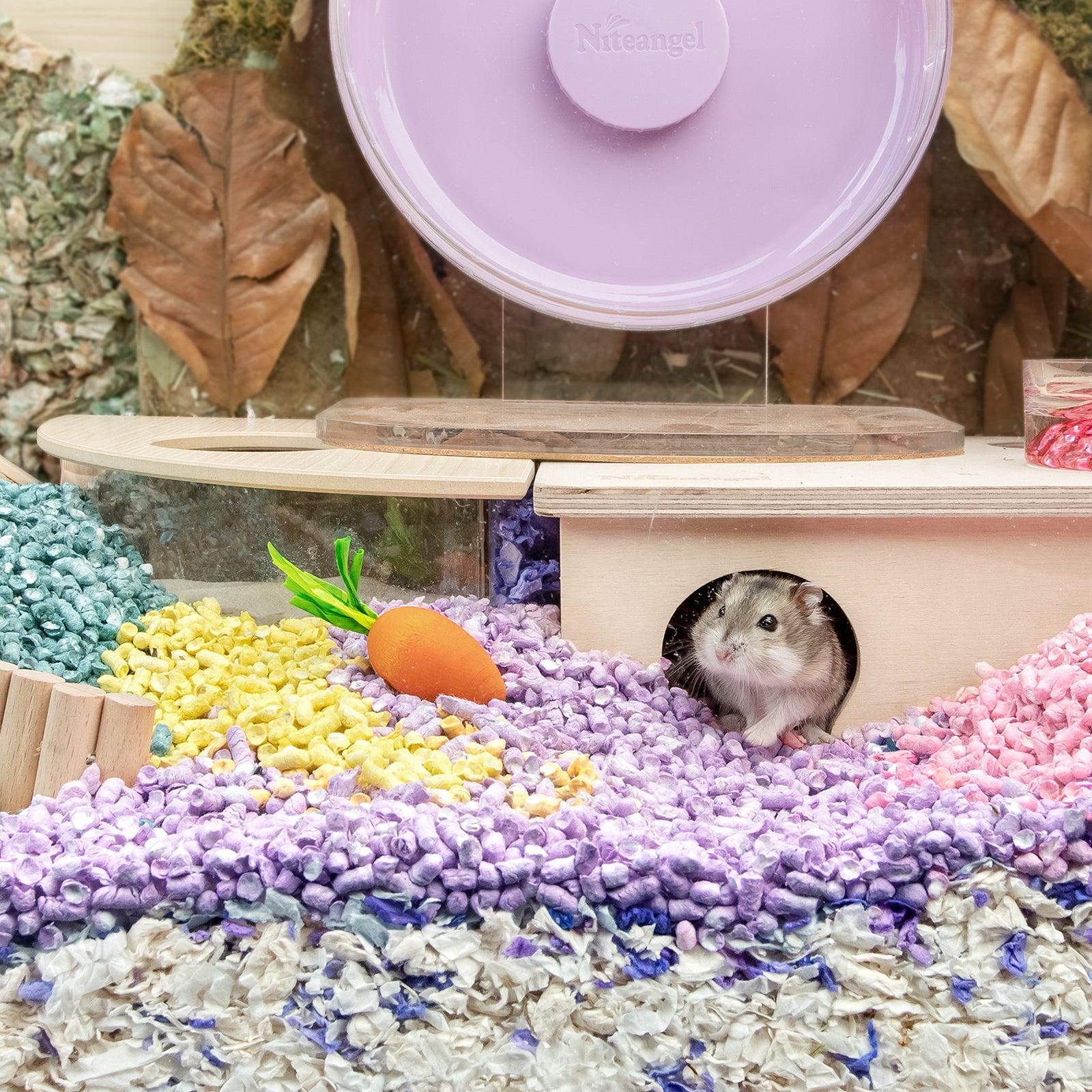 Niteangel艾特 倉鼠磨牙可食用老鼠胡蘿蔔造型籠子造景小玩具用品