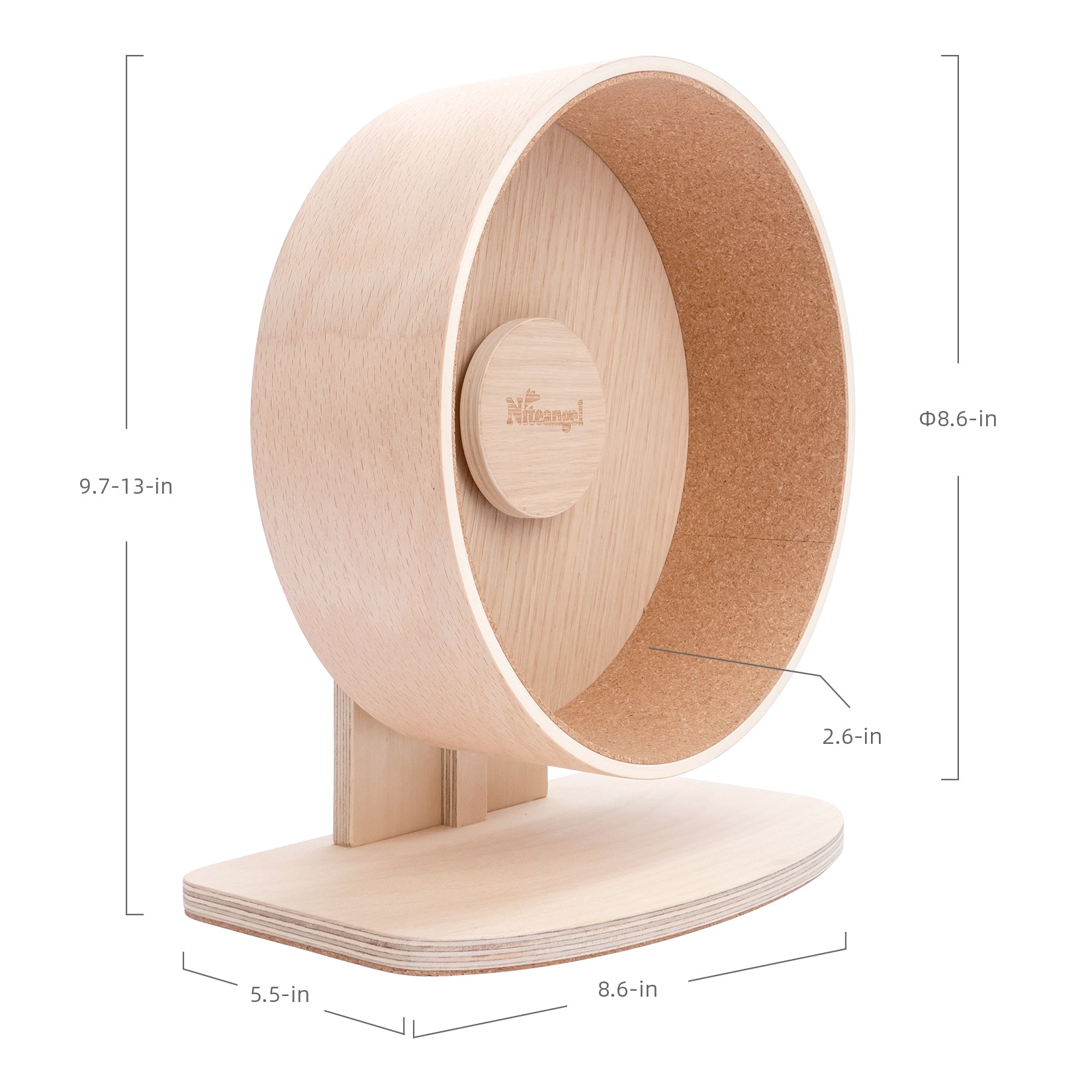 Niteangel艾特 木跑倉鼠跑輪超靜音金絲熊大號軟木墊支架跑輪用品